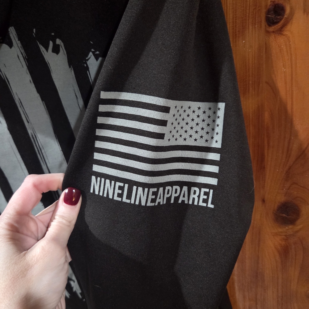 Nine Line Black Graphic Hoodie for Men - Picture 4 of 4